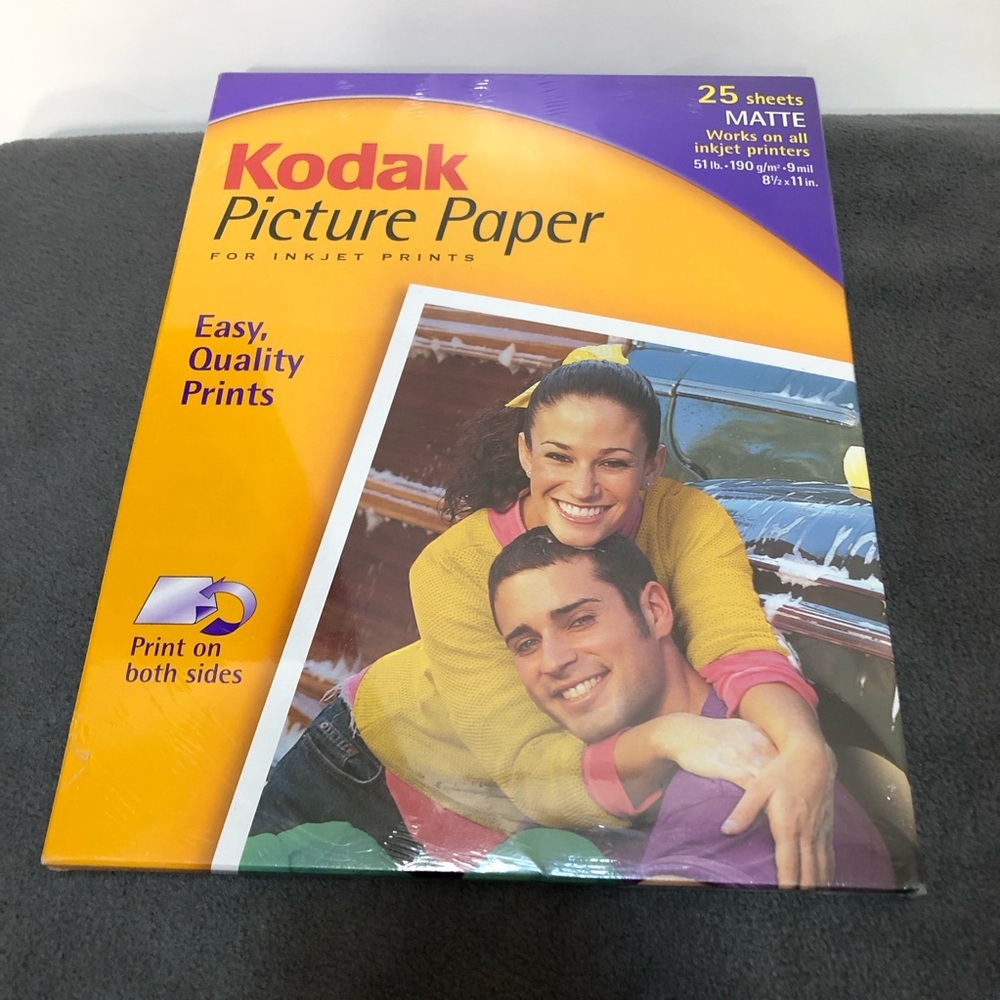 Kodak Matte Inkjet Picture Paper Dual Side 9 mil. 25 Count NEW NIP 8.5" x 11"
